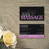 シックなブラックピンクとホワイトモノグラムシンプル付き 名刺