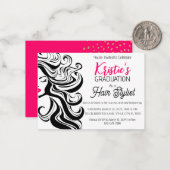 シックなブラックピンク美容師卒業パーティーかわいい ノートカード (正面/裏面インサイチュ)