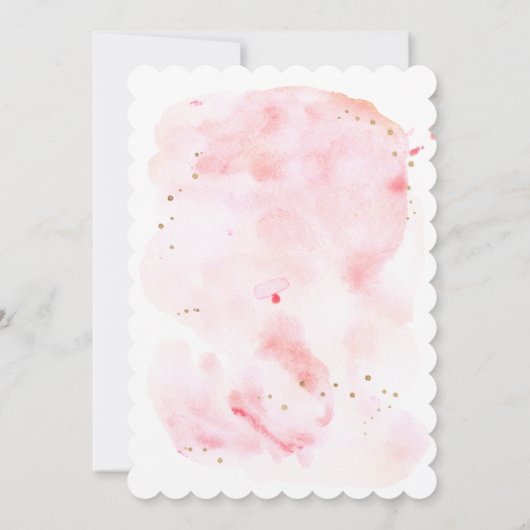 シックなブラックピンク金ゴールドタイポグラフィ40th誕生日 招待状 (裏面)