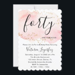 シックなブラックピンク金ゴールドタイポグラフィ40th誕生日 招待状<br><div class="desc">シックなブラックピンク金ゴールドタイポグラフィ40th誕生日招待状</div>