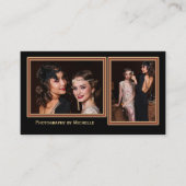 シックなブラックフォトグラファーの名刺 名刺 (正面)