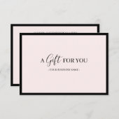 シックなブラックフレームカスタマイズギフト証明書 (正面/裏面)