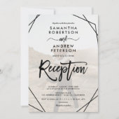 シックなブラックフレームシンプルフォトスクリプト披露宴 招待状 (正面)
