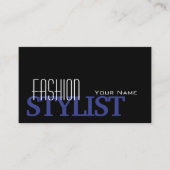 シックなブラックブルーとホワイトとフォトプロフェッショナル 名刺 (正面)