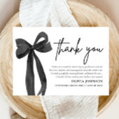 シックなブラックボウコケット卒業サンキューカード 招待状