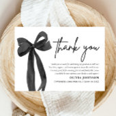 シックなブラックボウコケット卒業サンキューカード 招待状