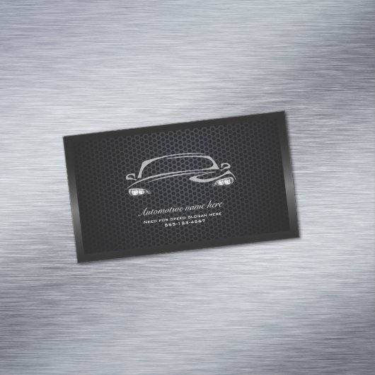 シックなブラックミニマルモダンリスト車の名刺 マグネット名刺 (インサイチュ)