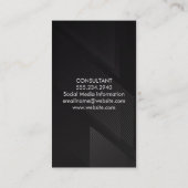 シックなブラックモダンストライプ 名刺 (裏面)