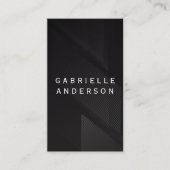 シックなブラックモダンストライプ 名刺 (正面)