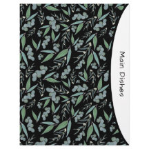 シックなブラックユーカリプトゥスグリーンレシピディバイダーページ