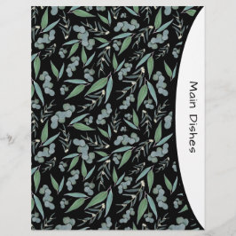 シックなブラックユーカリプトゥスグリーンレシピディバイダーページ