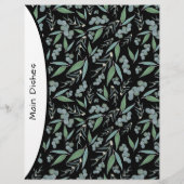 シックなブラックユーカリプトゥスグリーンレシピディバイダーページ (裏面)