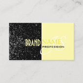 シックなブラックライトイエローグリッタースターズアンドモノグラム 名刺 (正面)