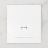 シックなブラックヴィンテージボー結婚ズ折り畳み座席表 プレイスカード (外部開封)