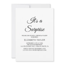 シックなブラック書道サプライズパーティの招待状