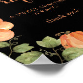 シックなブラック秋カボチャ赤ちゃんシャワーおむつラッフル ポスター (角)