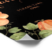 シックなブラック秋カボチャ赤ちゃんシャワーの好意 ポスター (角)