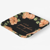 シックなブラック秋カボチャ赤ちゃんシャワー ペーパープレート (傾斜あり)