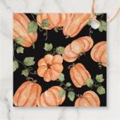 シックなブラック秋カボチャ赤ちゃん感謝していシャワー フェイバータグ (裏面)