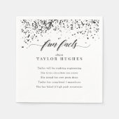 シックなブラック紙吹雪卒業パーティーおもしろいファクト スタンダードカクテルナプキン (正面)