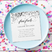 シックなブラック紙吹雪卒業パーティーおもしろいファクト スタンダードカクテルナプキン