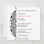 シックなブラック縁どブライダルシャワー招待 招待状 (正面)