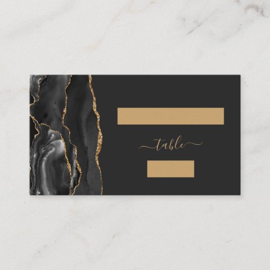 シックなブラック金ゴールドアゲットダーク結婚ズの護衛 プレイスカード (正面)