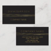 シックなブラック金ゴールドエレガント抽象芸術 名刺 (正面/裏面)