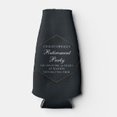 シックなブラック金ゴールドカスタムリタイアメントパーティー ボトルクーラー (正面)