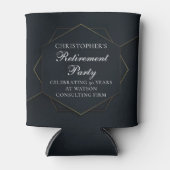 シックなブラック金ゴールドカスタムリタイアメントパーティー 缶クーラー (正面)