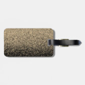 シックなブラック金ゴールドグリッターシグネチャーモノグラム ラゲッジタグ (裏面横)