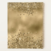 シックなブラック金ゴールドグリッターモノグラム名プランナー プランナー手帳 (裏面)