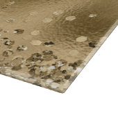 シックなブラック金ゴールドグリッターモノグラム名 カッティングボード (角)