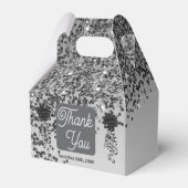 シックなブラック金ゴールドグリッター&リボン16誕生日 フェイバーボックス (裏面サイド)