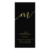 シックなブラック金ゴールドスクリプト書道価格表 ラックカード (裏面)