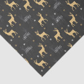 シックなブラック金ゴールドトナカイのメリークリスマス 薄葉紙 (詳細)