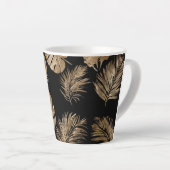 シックなブラック金ゴールドトロピカル離れ カフェラテマグ (右アングル)
