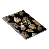 シックなブラック金ゴールドトロピカル離れ ノートブック (右側)