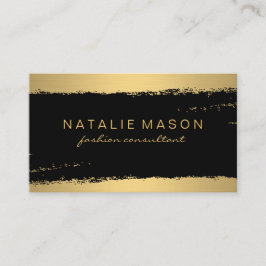 シックなブラック金ゴールドブラシ 名刺
