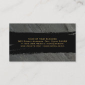 シックなブラック金ゴールドブラッシュド 名刺 (裏面)