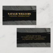 シックなブラック金ゴールドブラッシュド 名刺 (正面/裏面)