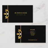 シックなブラック金ゴールドメタルパールビジネスカード 名刺 (正面/裏面)