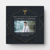 シックなブラック金ゴールド医学部卒業写真 フォトプラーク (正面)