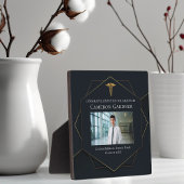 シックなブラック金ゴールド医学部卒業写真 フォトプラーク