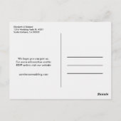 シックなブラック金ゴールド結婚式招待状RSVP l Website ポストカード (裏面)