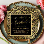 シックなブラック金ゴールド100スクリプト100誕生日 招待状