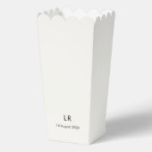 シックなブラック&アイボリーカップルモノグラムポップコーン フェイバーボックス (裏面)