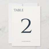 シックなブラック&アイボリーテーブル番号 シーズンカード (正面)