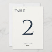 シックなブラック&アイボリーテーブル番号 シーズンカード (裏面)