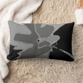 シックなブラック&グレー抽象芸術アーモダント ランバークッション (ブランケット)